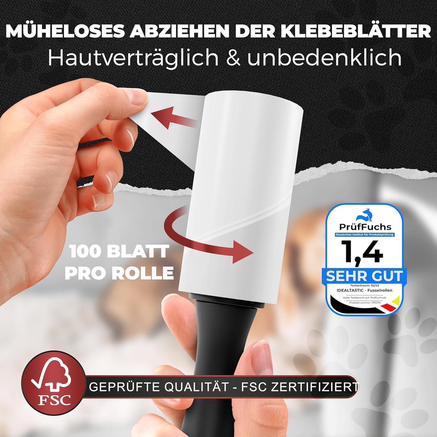 IDEALTASTIC® Fusselrolle Tierhaare & Kleidung