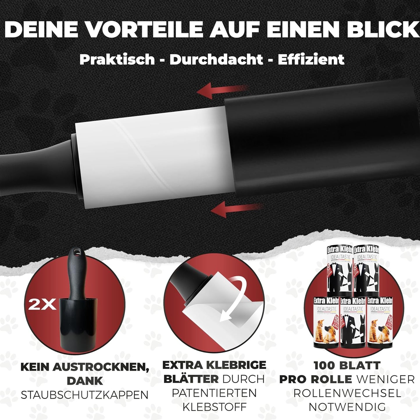 IDEALTASTIC® Fusselrolle Tierhaare & Kleidung