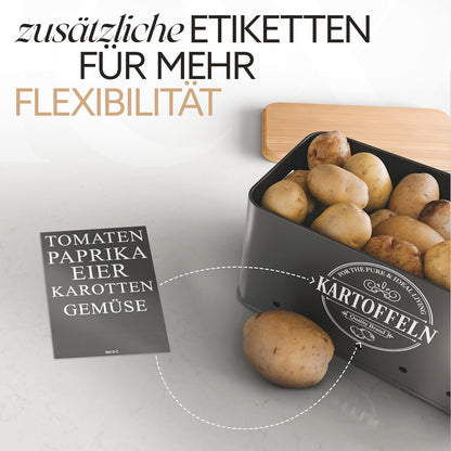 IDEALTASTIC® Premium Kartoffel Aufbewahrungsbox [3 Stück] I Vielseitiges Kartoffeltopf Set mit 360° Belüftungssystem für mehr Frische I Ideal für Zwiebel Aufbewahrung & Kartoffel Aufbewahrung