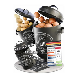 IDEALTASTIC® Premium Kartoffel Aufbewahrungsbox [3 Stück] I Vielseitiges Kartoffeltopf Set mit 360° Belüftungssystem für mehr Frische I Ideal für Zwiebel Aufbewahrung & Kartoffel Aufbewahrung
